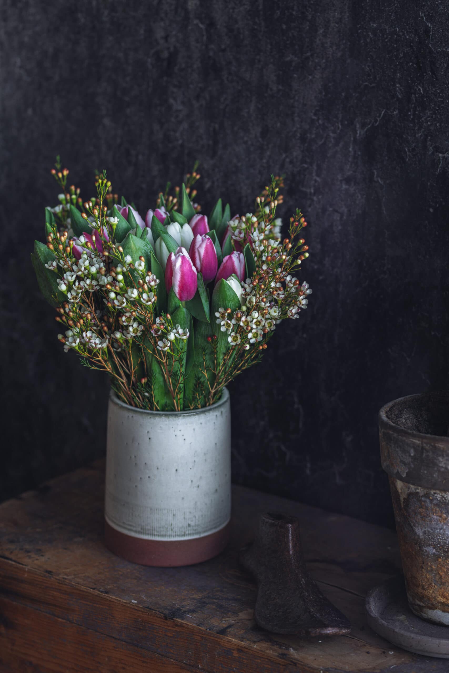 Bouquet de tulipes et wax