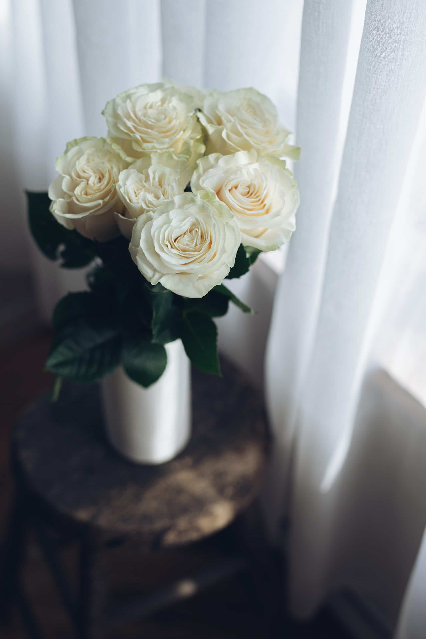 Bouquet de roses blanches