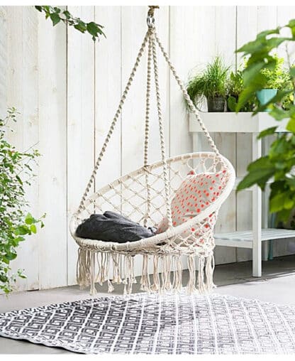 Hanging macrame armchair