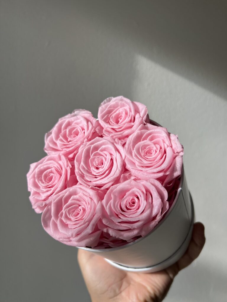 Boîte de roses préservées